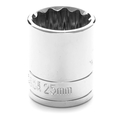 Performance Tool Chrome Socket, 1/2" Drive, 25mm, 12 Point, Shallow W32825